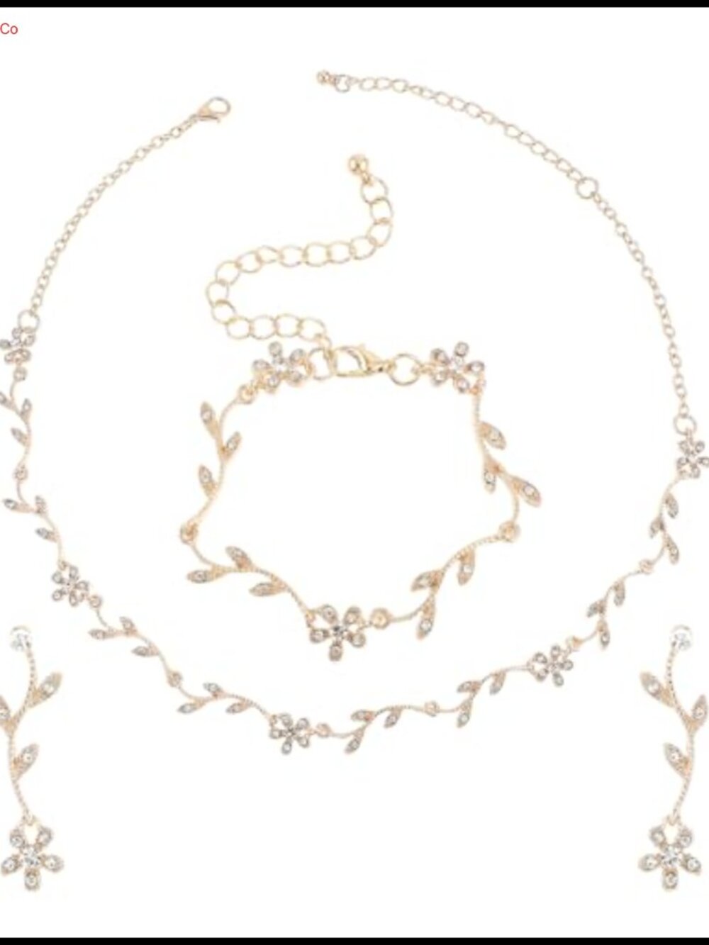 Crystal Bridal Jewelry Set Necklace Earrings Bracelet Wedding Rhinestone Choker